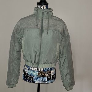 Aqua blue cinched waist coat